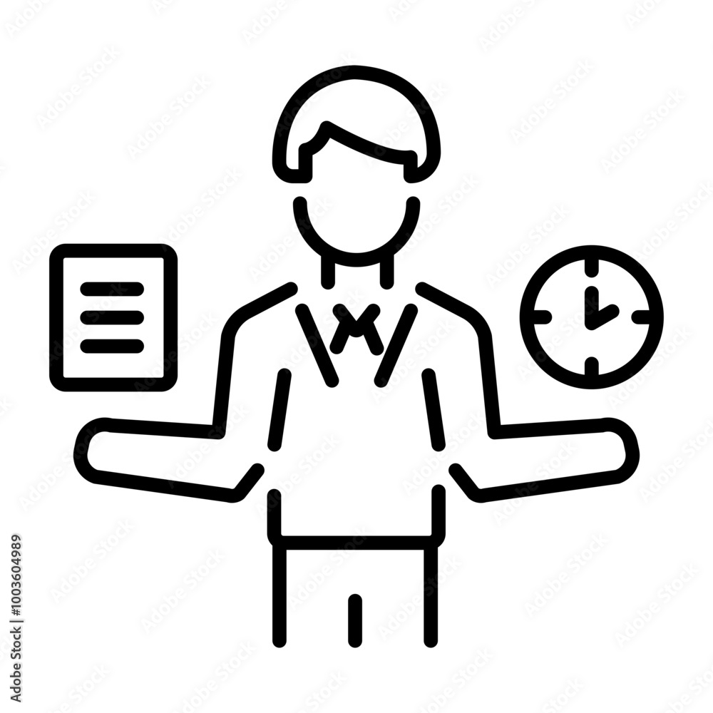 A linear icon of self discipline A linear icon of self discipline
