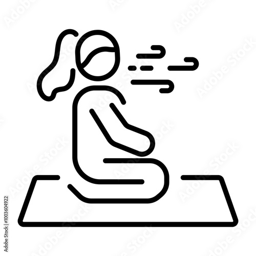 Breathing exercise icon in line style 