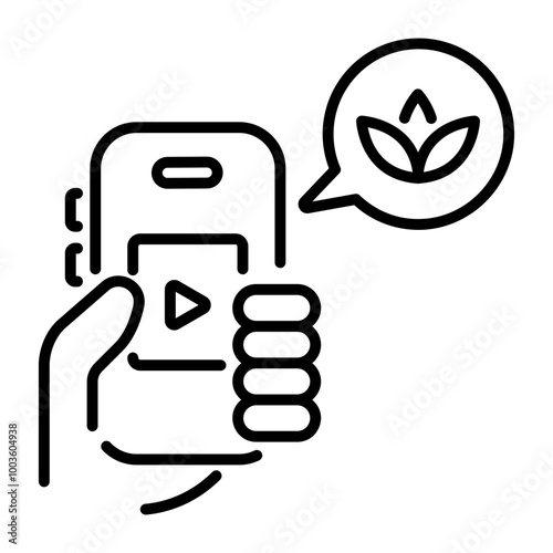 A line style icon of meditation app 