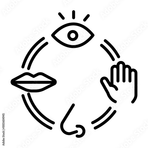 Human senses icon in line style 