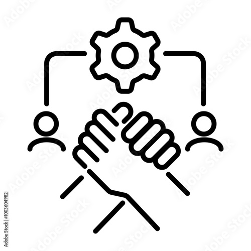 Support system icon in linear style 