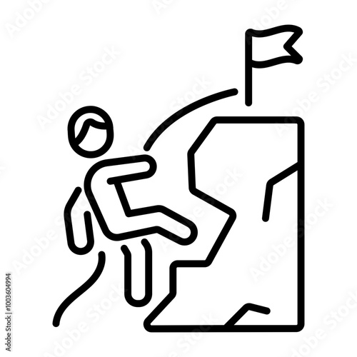 Overcoming challenge icon in outline style 