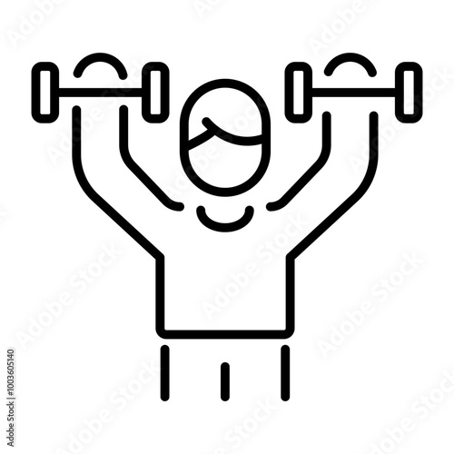 A man doing exercise, a line style icon 