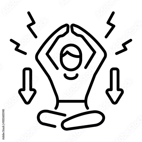 Reduce stress icon in outline style 