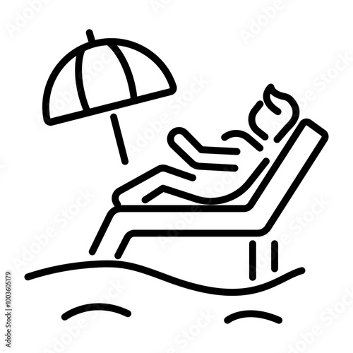 Vacation icon in outline style 