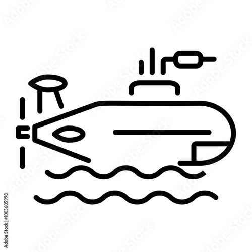 Submarine icon in line style 