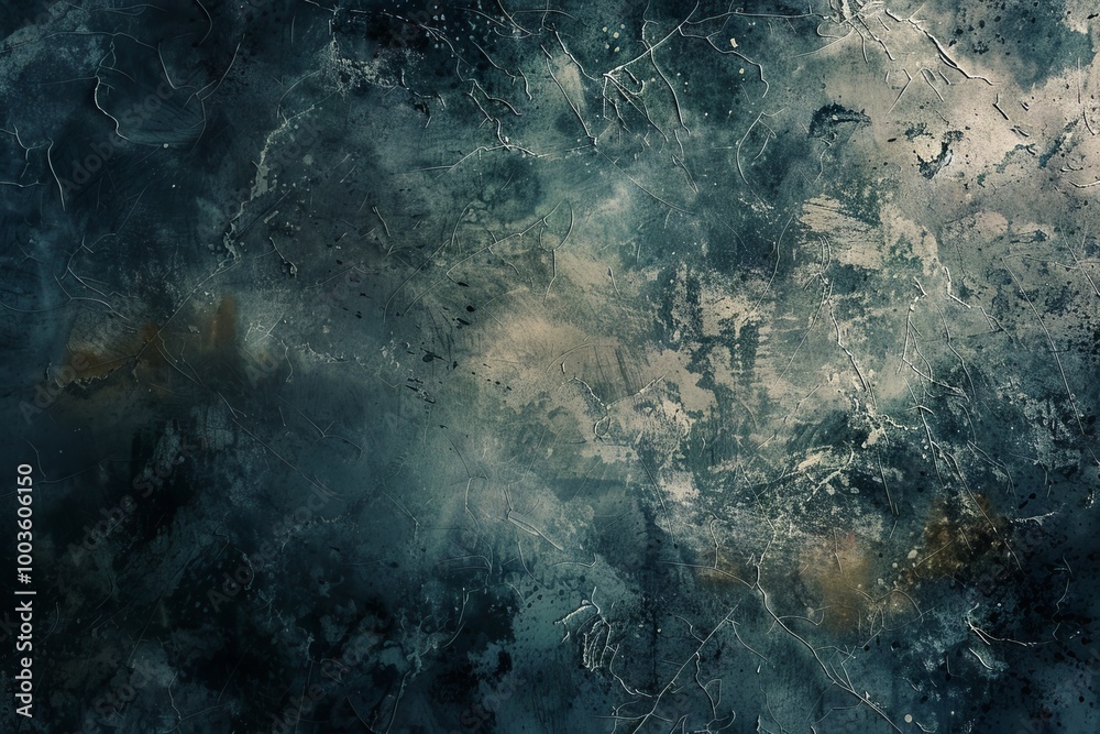 Obraz premium Abstract grunge texture background featuring dark blue and green tones with subtle light accents, perfect for artistic and design projects.
