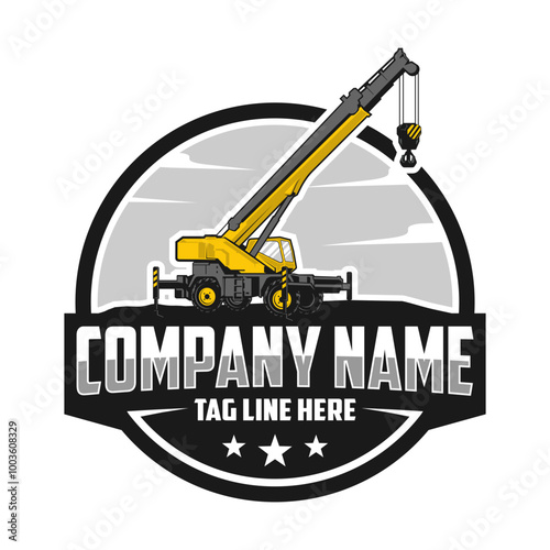 Mobile Cranes, Illustration Logo Vector
