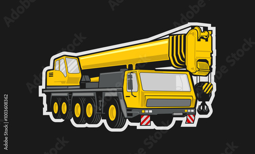 Mobile Cranes, Illustration Logo Vector