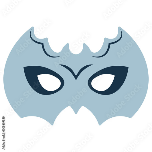 Halloween Mask Illustration with Cartoon Design. Isolated on White Background.