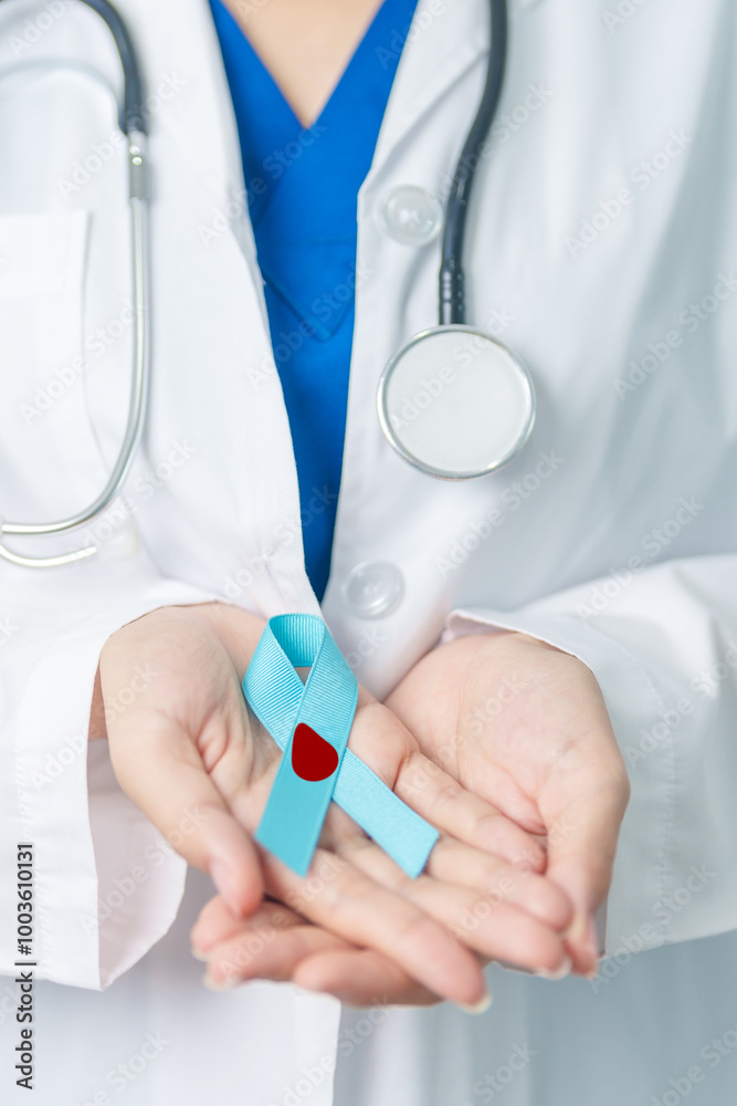 World Diabetes day Awareness month, Blue Ribbon with blood drop shape for supporting people living, prevention and illness. Healthcare, prostate cancer day concept World Diabetes day Awareness month, Blue Ribbon with blood drop shape for supporting people living, prevention and illness. Healthcare, prostate cancer day concept