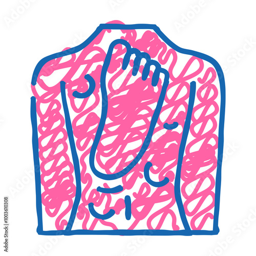back and leg shiatsu doodle icon sketch vector. back and leg shiatsu sign. isolated symbol illustration