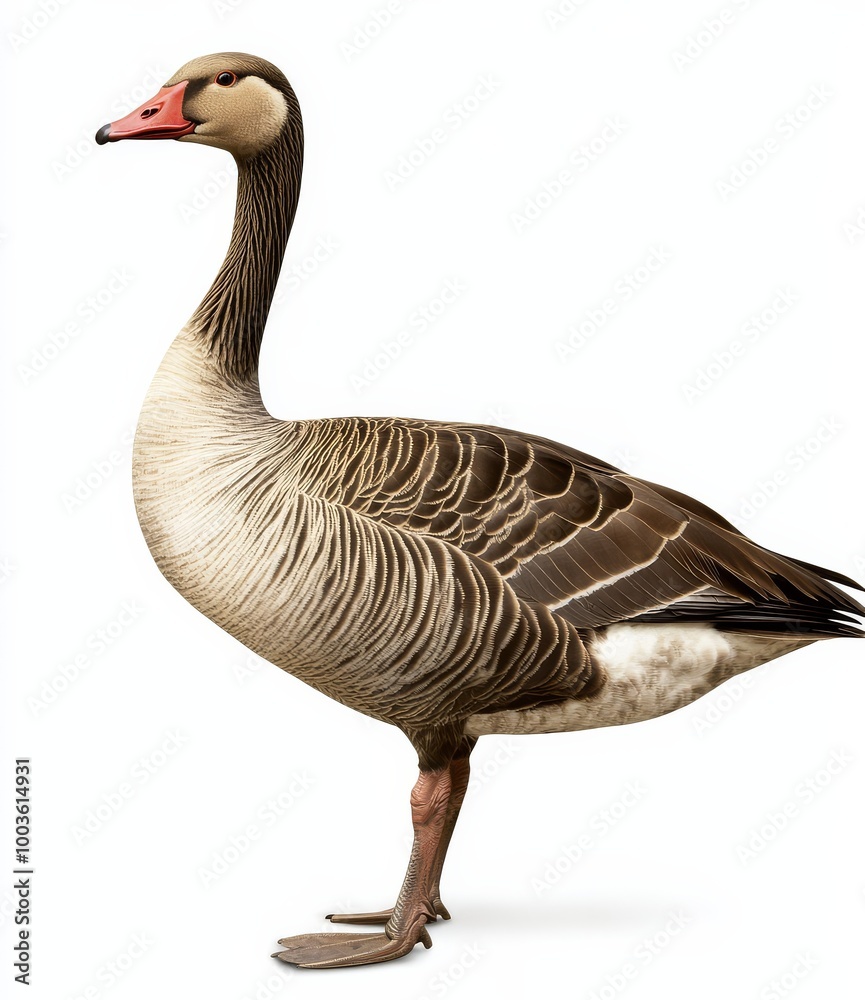 Brown goose standing tall in a PNG format. Brown goose standing tall in a PNG format.