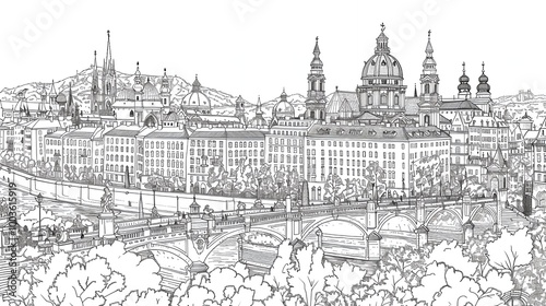 Vienna adult coloring book page