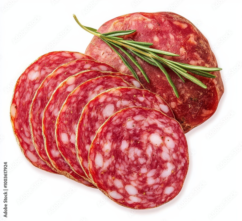 Digital PNG showcasing a slice of salami ready for culinary use. Digital PNG showcasing a slice of salami ready for culinary use.