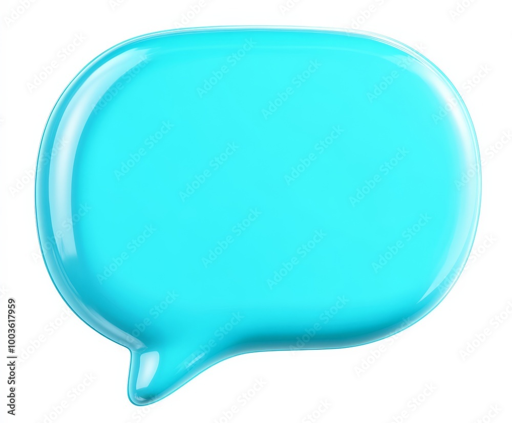 Turquoise plastic speech bubble symbol in PNG format. Turquoise plastic speech bubble symbol in PNG format.