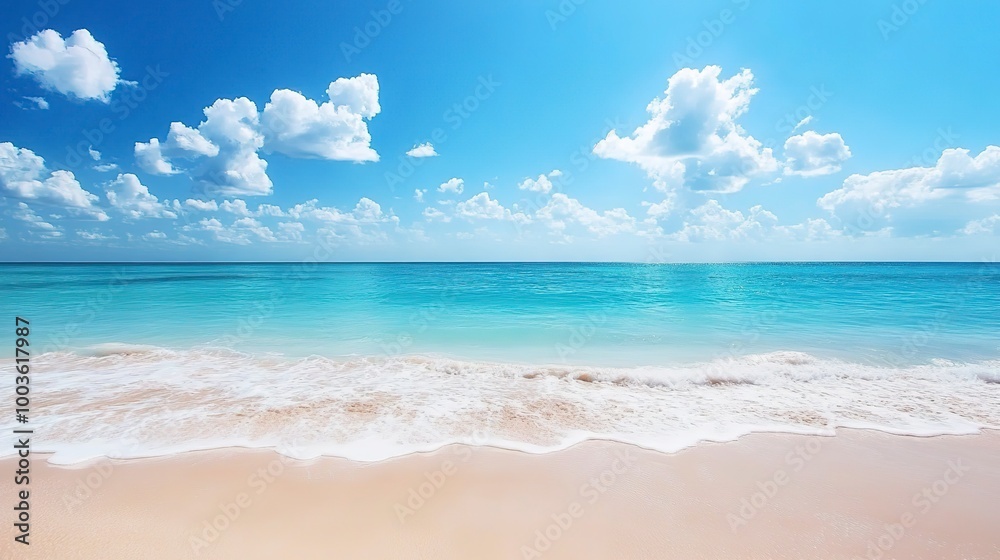 beautiful beach on blue sea background with blue sky and white clouds,banner, summer vocation, holiday beautiful beach on blue sea background with blue sky and white clouds,banner, summer vocation, holiday