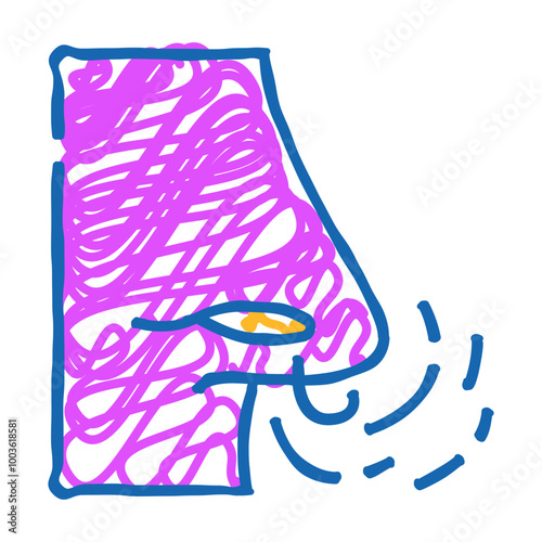 breath meditation doodle icon sketch vector. breath meditation sign. isolated symbol illustration