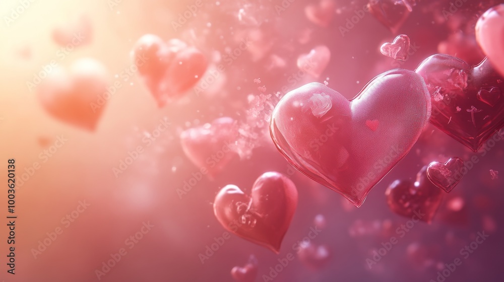 Romantic blush pink with subtle heart patterns and dreamy light effects, creating a tender Valentine Day design Romantic blush pink with subtle heart patterns and dreamy light effects, creating a tender Valentine Day design