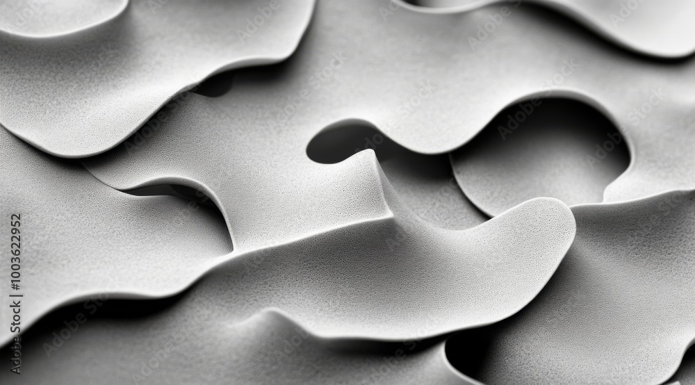 Obraz premium Close-up of intricate plaster texture and details in monochrome tones