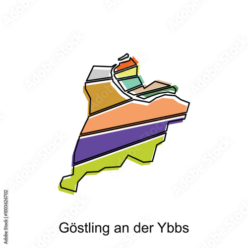 Gostling an der Ybbs map. vector map of the Austrian Country with geometric design. Borders of for your infographic. Vector illustration design template photo