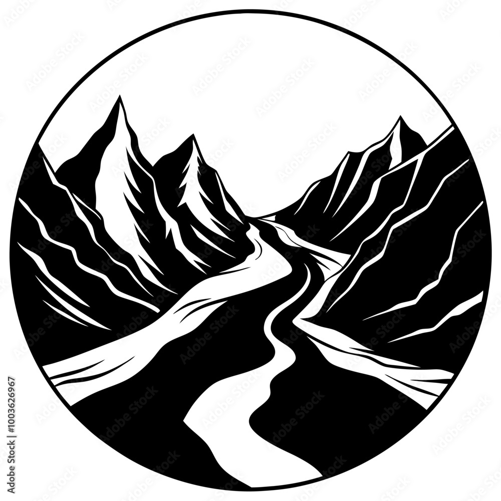 dynamic glacier river cutting through an icy valle dynamic glacier river cutting through an icy valle