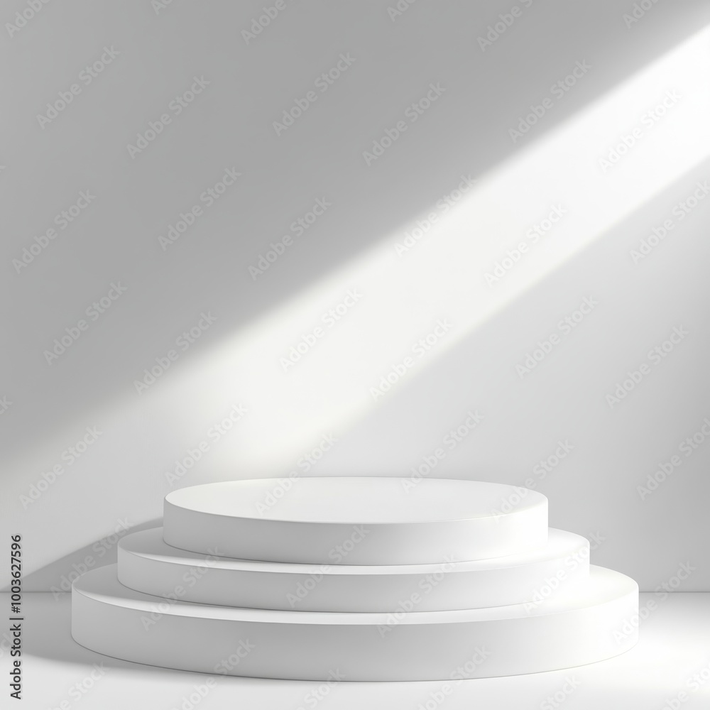 Sure, here are 40 Midjourney prompts for a white round podium set background with light and shadow Sure, here are 40 Midjourney prompts for a white round podium set background with light and shadow