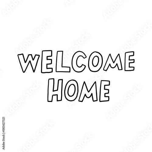 Welcome Home Sign in Playful Handwritten Font