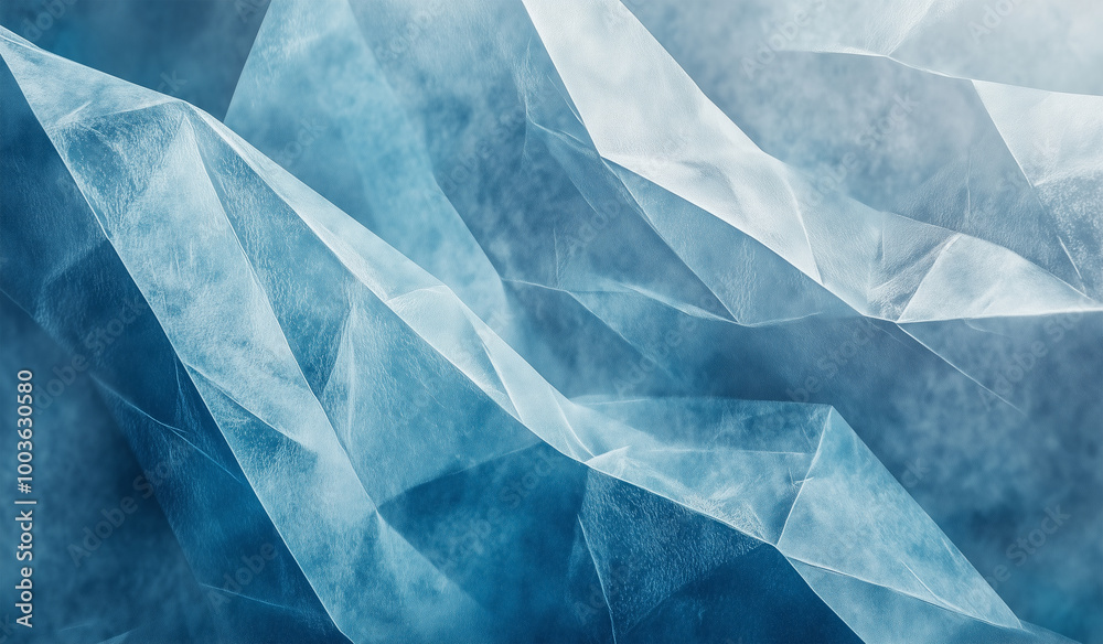 custom made wallpaper toronto digitalFrosty Blue Abstract Ice Texture with Geometric Faceted Shapes – Crystal-Like Transparent Structures for Modern Winter-Themed Backgrounds