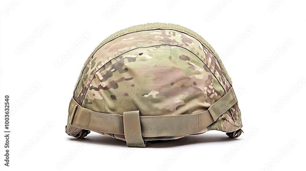 Fototapeta premium A ballistic helmet on solid white background, single object