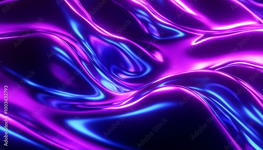 Abstract Liquid Flow of Purple and Blue Metallic Waves – Shiny Reflective Digital Art with Glossy Surface and Futuristic Aesthetics Abstract Liquid Flow of Purple and Blue Metallic Waves – Shiny Reflective Digital Art with Glossy Surface and Futuristic Aesthetics