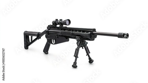 A machine gun on solid white background, single object