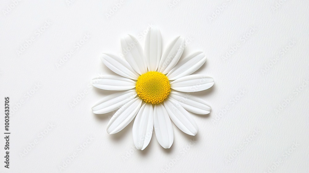 Obraz premium Daisy on solid white background, single object