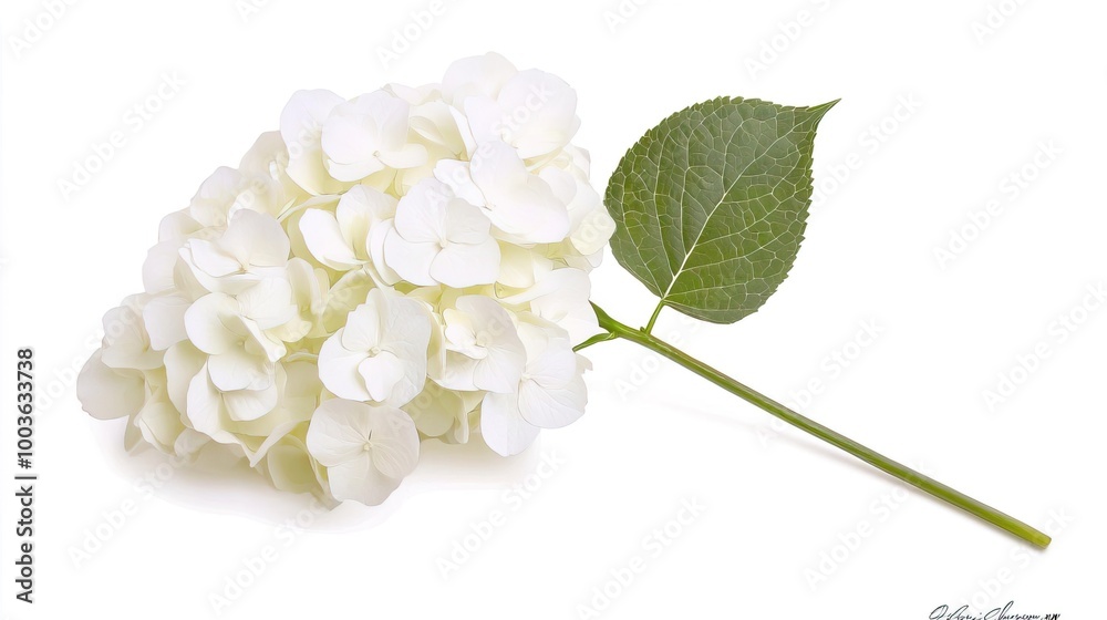 Hydrangea on solid white background, single object Hydrangea on solid white background, single object