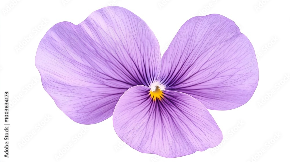 Pansy on solid white background, single object Pansy on solid white background, single object