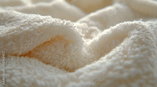 A Close-Up Shot of the Plush Texture on a Fluffy Grey Blanket 