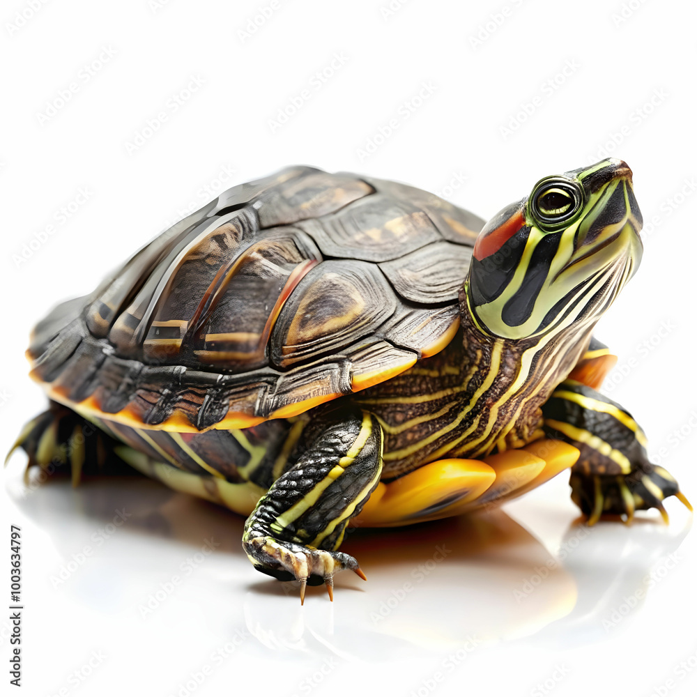 Fototapeta premium common box turtle, isolated on white