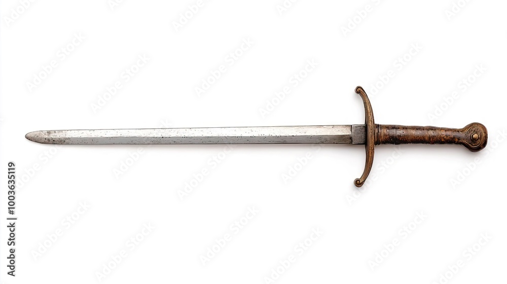 A fencing sword on solid white background, single object A fencing sword on solid white background, single object