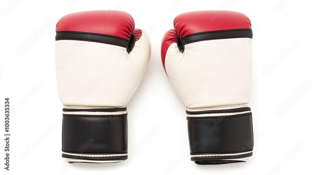 A pair of boxing gloves on solid white background, single object A pair of boxing gloves on solid white background, single object
