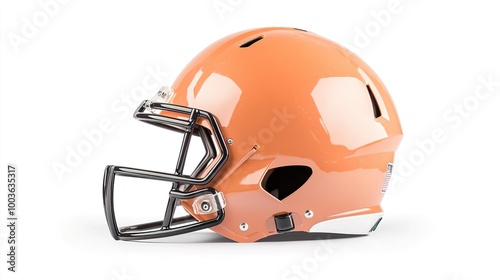 A football helmet on solid white background, single object photo