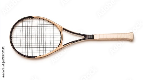 A squash racket on solid white background, single object