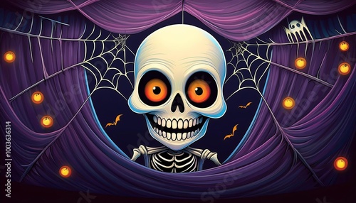 Scary skull images are ideal for Halloween or horror themes. photo