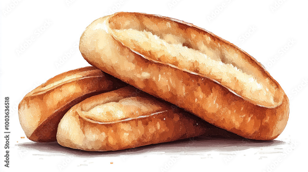 A close-up view of freshly baked bread rolls stacked together, showcasing their golden crust and soft interior. A close-up view of freshly baked bread rolls stacked together, showcasing their golden crust and soft interior.