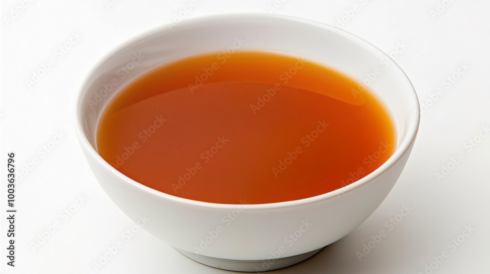 A portion of miso soup on solid white background, single object A portion of miso soup on solid white background, single object