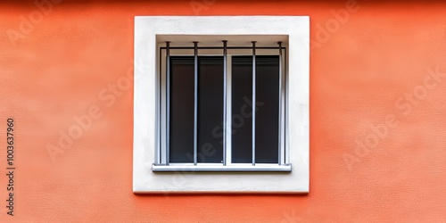 White Window with Iron Bars on Wall