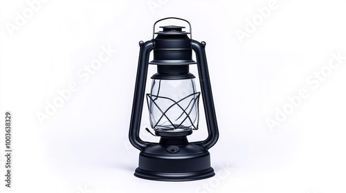 A camping lantern on solid white background, single object photo