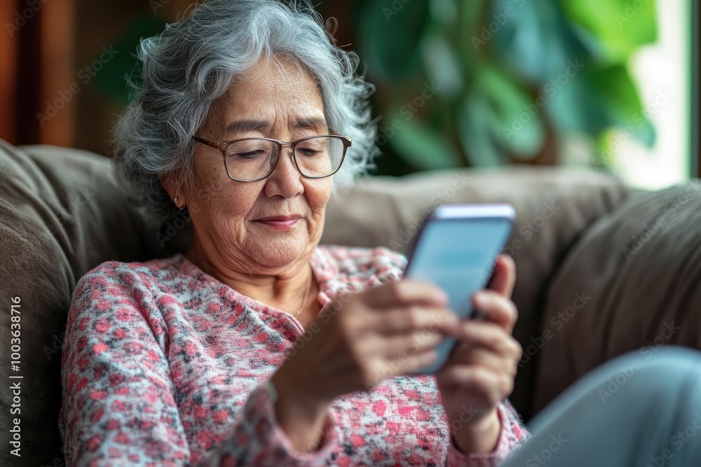 Senior woman learning to use a smartphone to manage her schedule and set reminders, with the help of a tutor Senior woman learning to use a smartphone to manage her schedule and set reminders, with the help of a tutor