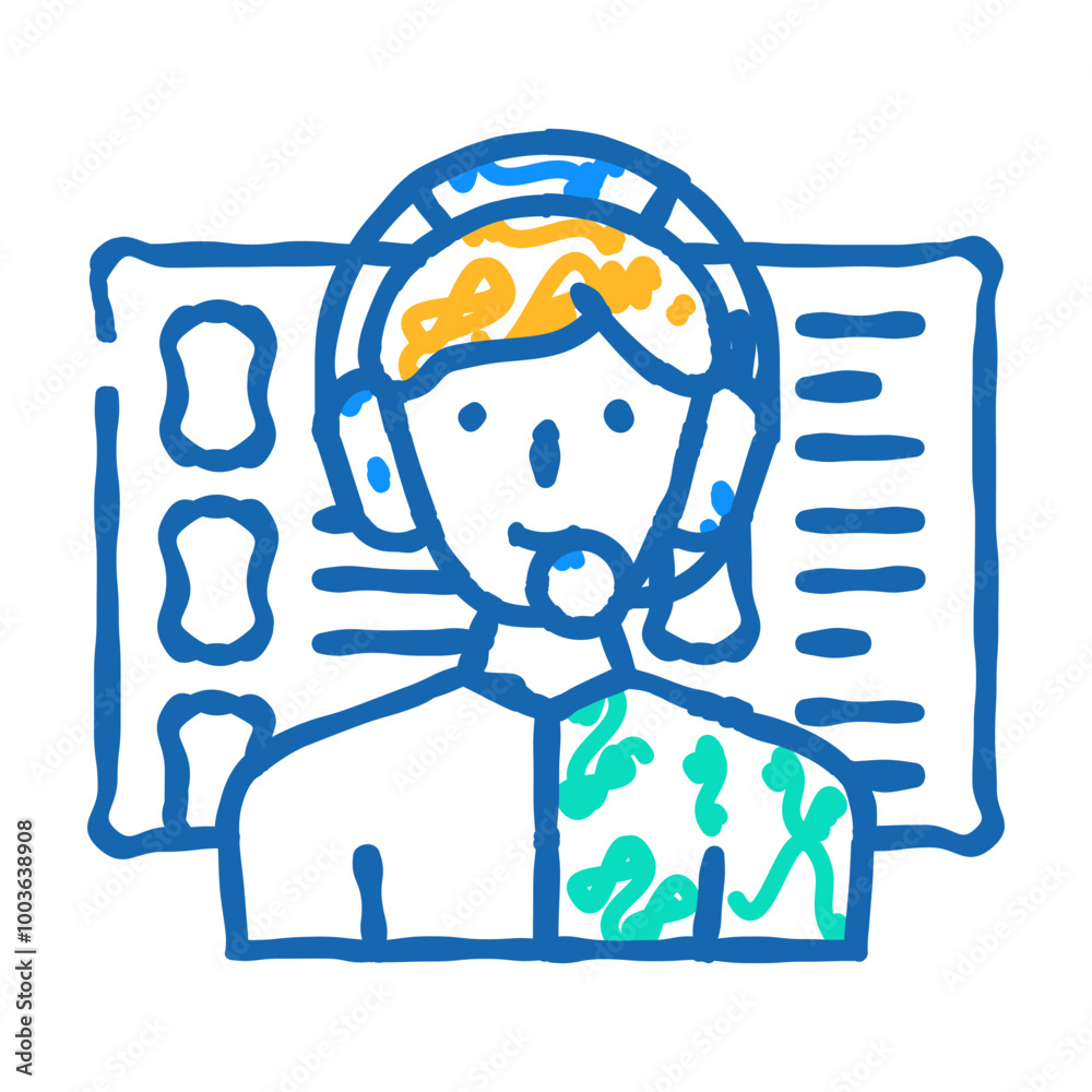 calling call center worker doodle icon sketch vector. calling call center worker sign. isolated symbol illustration calling call center worker doodle icon sketch vector. calling call center worker sign. isolated symbol illustration