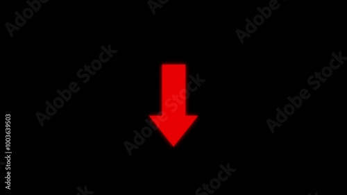 Animated arrow bouncing down icon isolated .arrow Downloading icon animation . photo