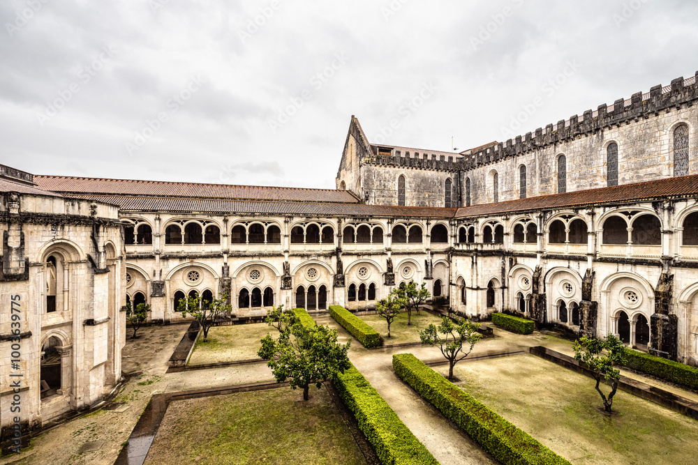 Cloister of Silence at Alcobaca monastery, Mosteiro de Santa Maria de Alcobaca at Alcobaca, Portugal